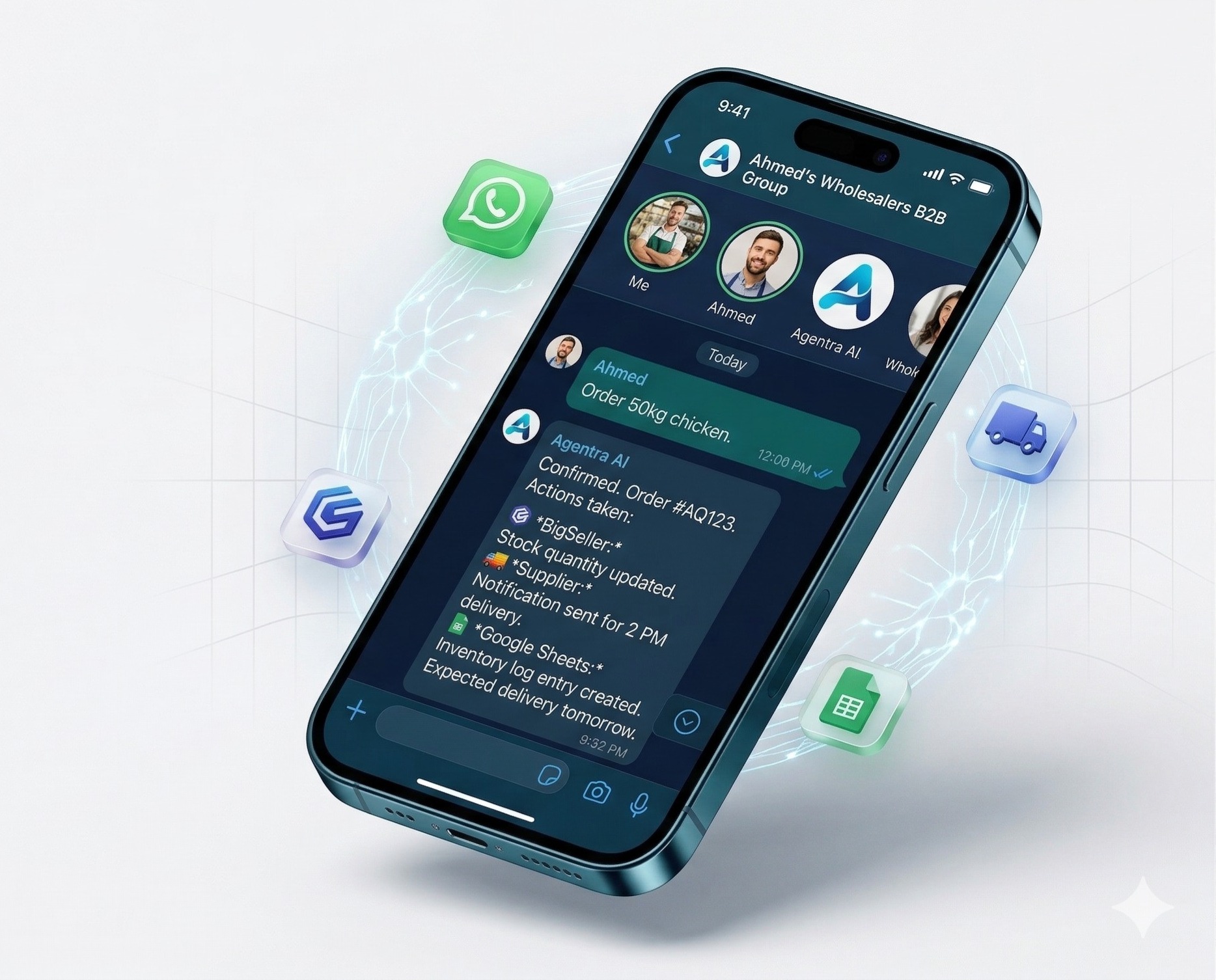Agentra Pulse — WhatsApp AI agent managing orders and operations